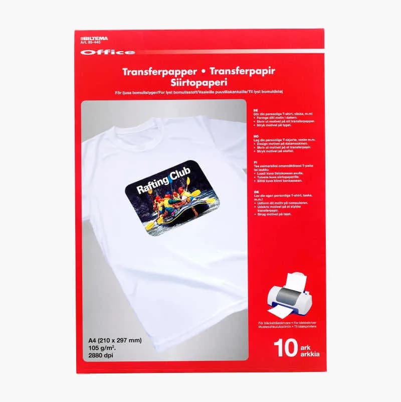 Transferpapper för ljusa bomullstyger (10-pack)