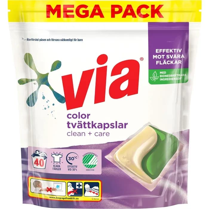 Via Color Tvättkapslar 40-pack