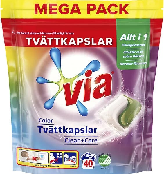 Via Color Tvättkapslar 40-pack