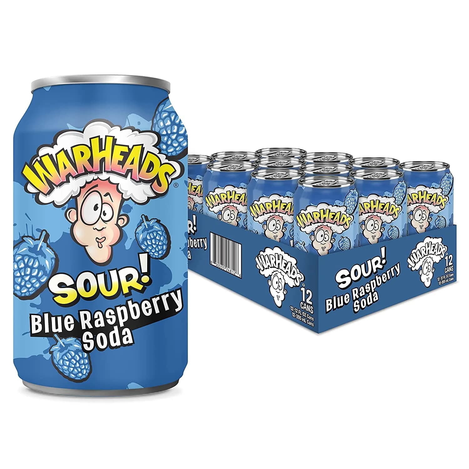 Warheads Sour Soda Raspberry 355ML