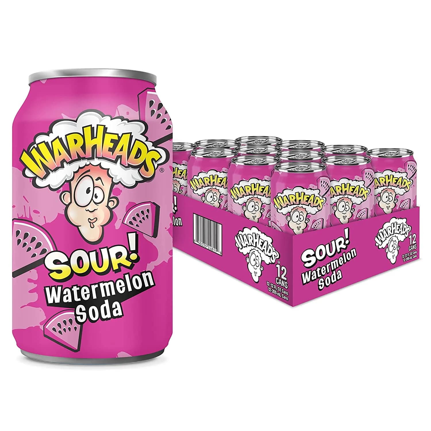 Warheads Sour Soda Watermelon 355ML